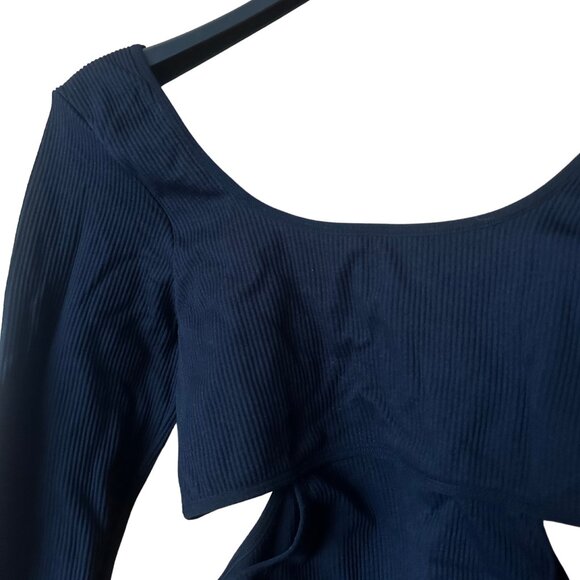 Garage Black Long-Sleeve Bodysuit with Waist Cut-Out - Picture 2 of 3